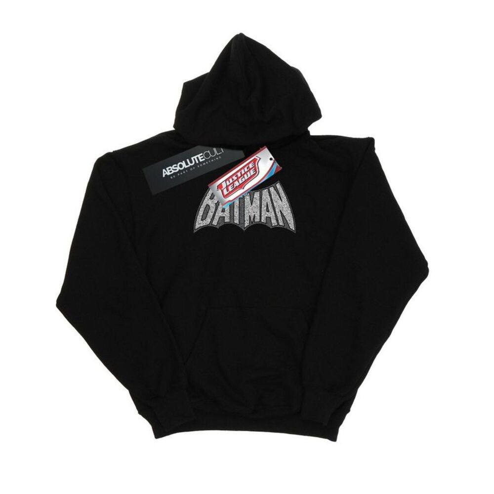 DC Comics Mens Batman Retro Crackle Logo Hoodie / Black